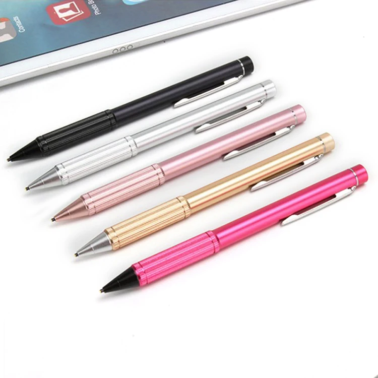 Aluminum alloy stylus pen for ipad new stylus pen for touch screen 2 in 1 promotional pen with screen stylus