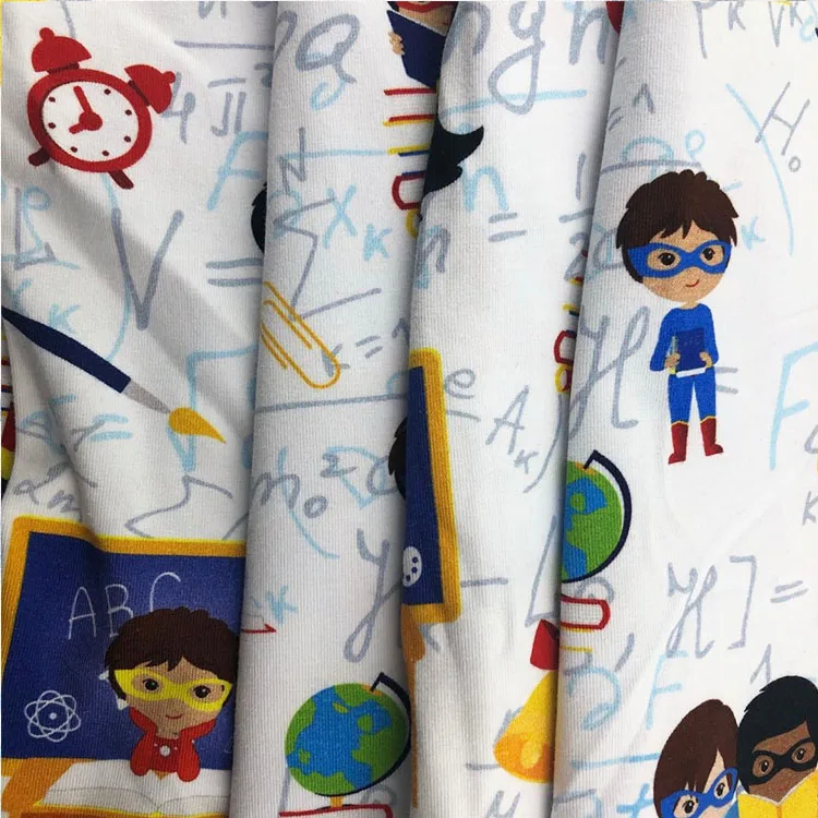 Factory Quality Single Jersey 95/5 Cotton Spandex Textile Fabric For Children No MOQ