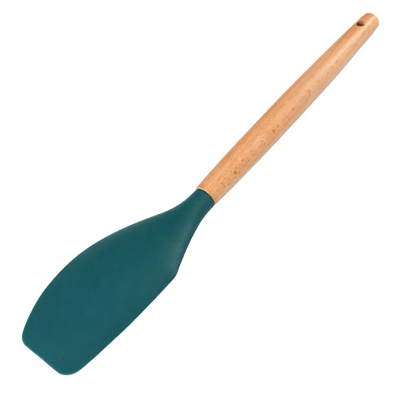 Wholesale Silicone Kitchen Spatula Cake Tools Silicone Scraper With Wooden Handle For Bakeware