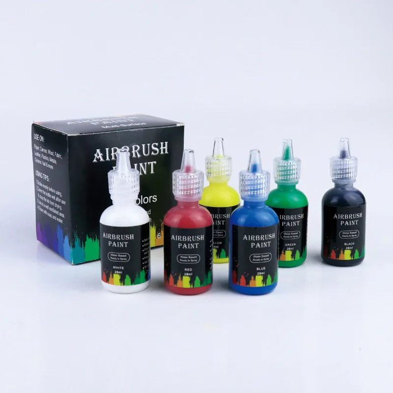 12 Colors Paint Kit Multi-Function Airbrush Paint for Paper Wall Car Leather Arts and Crafts Acrylic Airbrush Paint Set