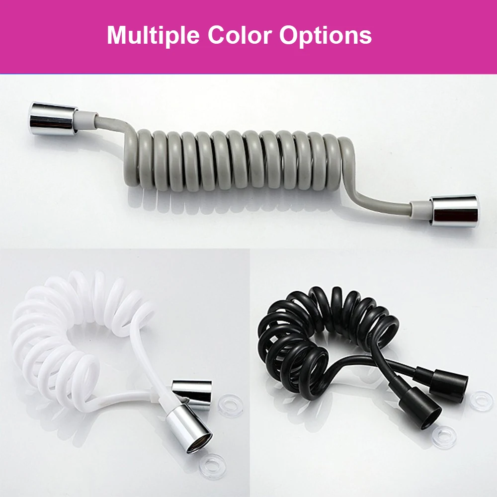 Household Bathroom Toilet Handheld Bidet Sprayer 1.5 2 3 M Multi Color Spring Tube Pu Spiral Bidet Hose