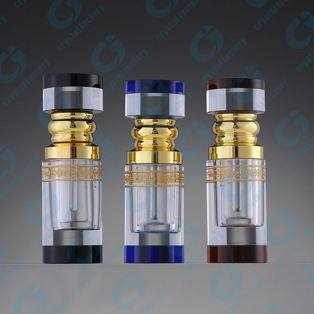 CJ-3ML 6ML Empty Arabic Tola Decorative Fancy Dubai Attar Crystal Perfume Essential Oil Bottles