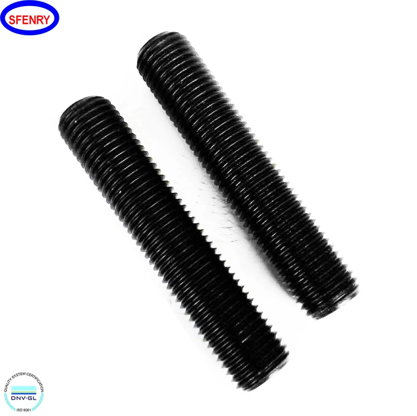 ASTM A193 / A193M Grade B7 / A194 2H Stud Bolts Sfenry Carbon Steel Stud Bolts with Two Heavy Hex Nuts Round Head Black / Silver