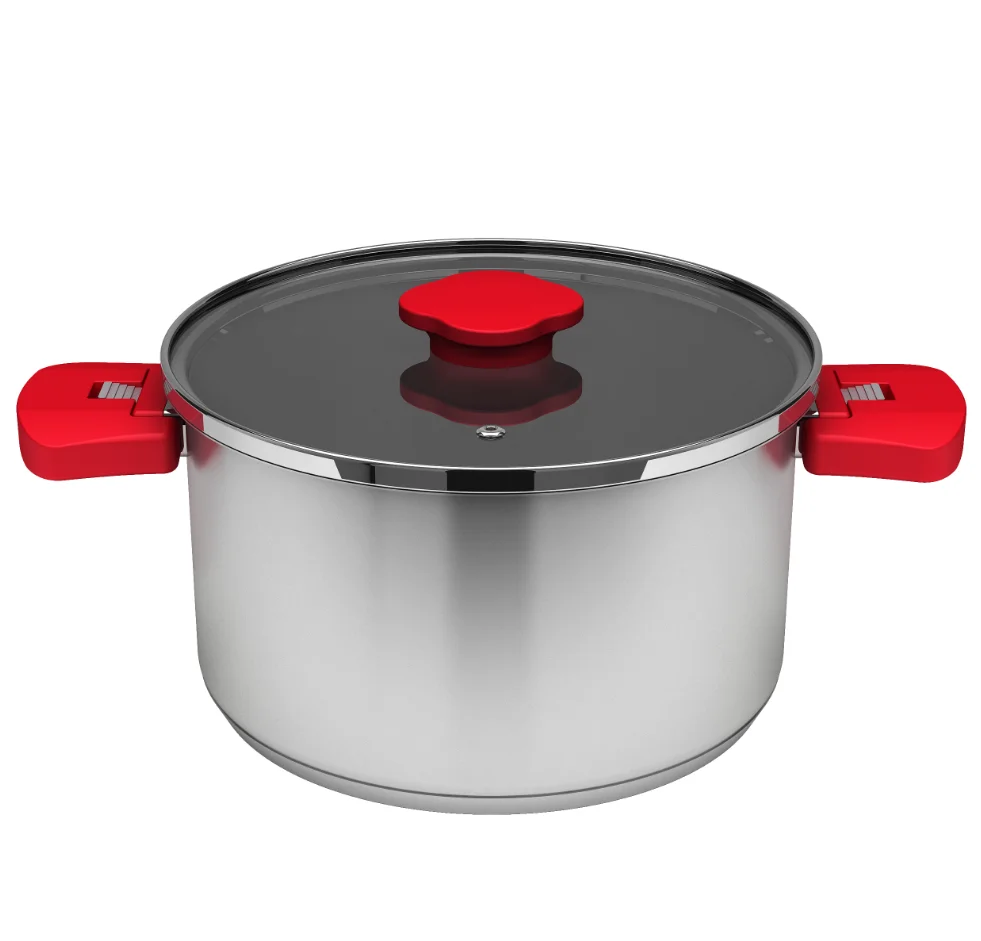 Newest Design Hot Sell Foldable Casserole Stainless Steel pots 3 Pcs Kitchen Casserole Hign Quality Stackable pots set