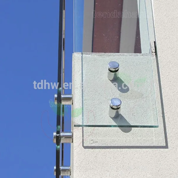 Outdoor Full Frameless Glass Railing Standoff Glass Balustrade Handrail