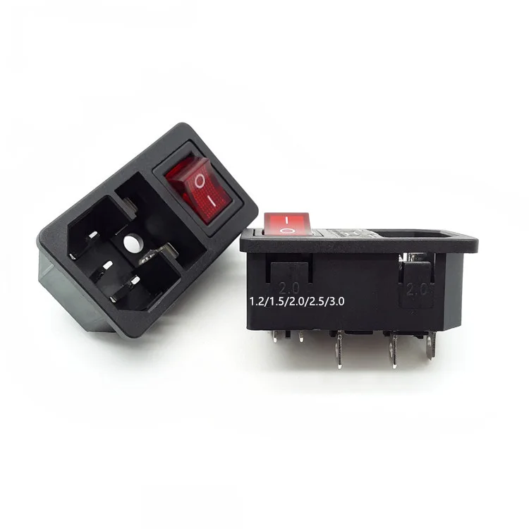 Hot selling AC power connector socket with fuse and switch for industrial machine male adapter connector