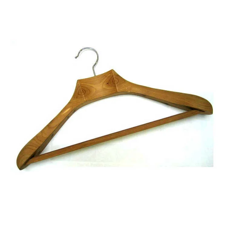 Luxury Custom Logo Unique Heavy Duty Suit Coat Clothes Non-Slip Wooden Hangers