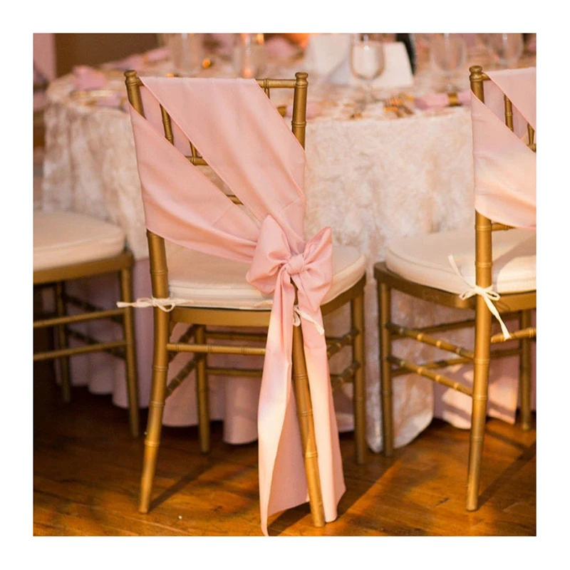 Wholesale Bow Satin Chair Back Decoration Chair Sashes Satin