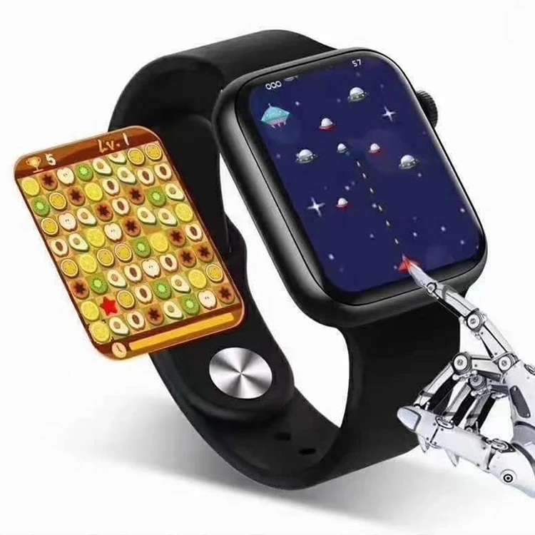 X16 часы 6 1 75 дюймов Full сенсорного экрана Smart Watch Series Reloj интеллигентая (ый) bt-звонка играть в игры IOS Android