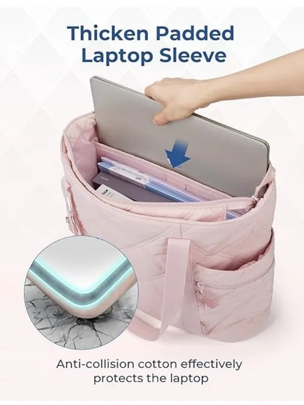 Best Selling Light weight Women Tote Bag Pleated Cotton Check Bag Quilted Stuffed Tote Bag