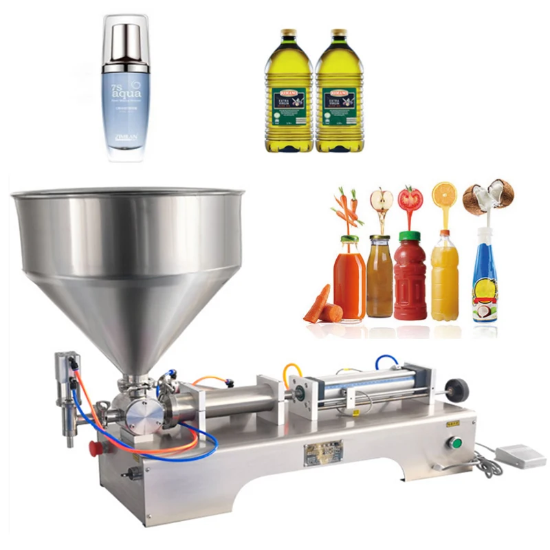 Semi Automatic Ice Cream Water Liquid Honey Juice Sauce Soft Drink Tomato Paste Filling Machine Single-head Filling Machine