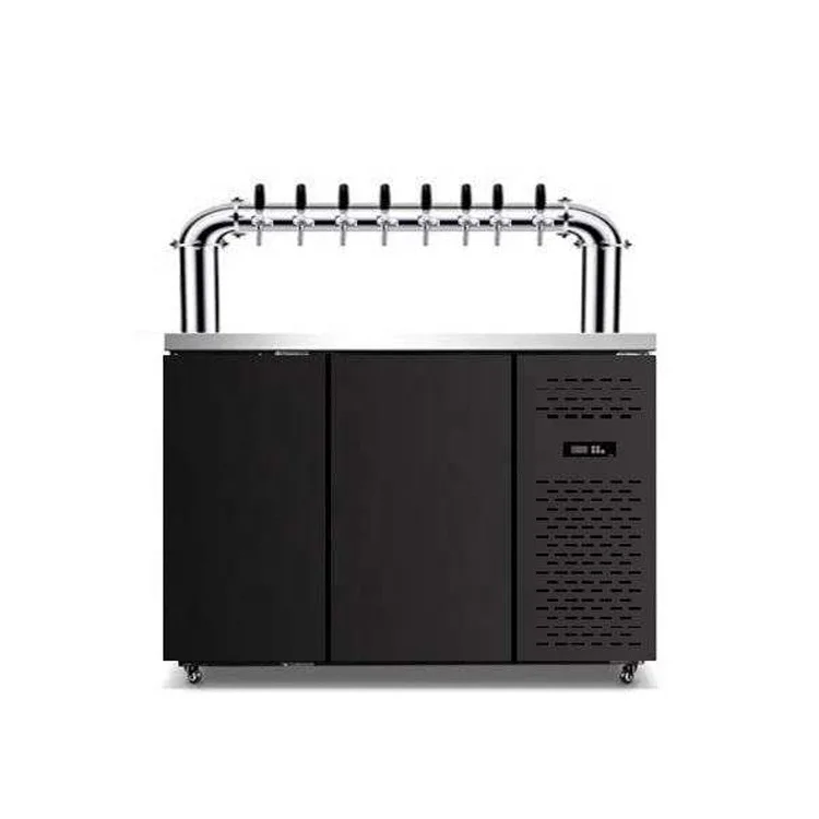 2024 new commercial dispenser keg filling machine stainless steelU shape multi-tap beer keg cooler Cold and fresh beer cooler