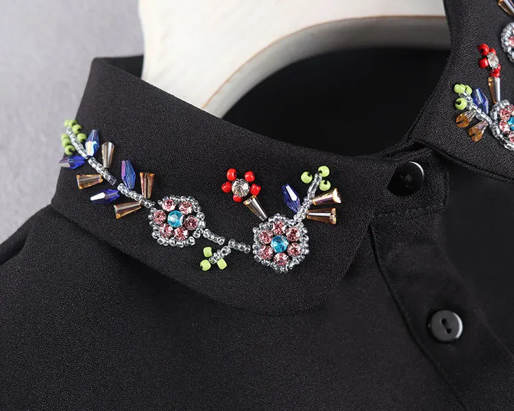 JLZ006B New style handmade decoration garment accessories white detachable chiffon customized fake shirt collar
