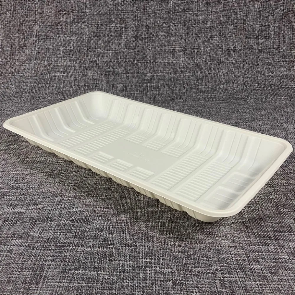 G11 15%off biodegradable disposable cornstarch corn starch large chipy chicken food meat tray clamshell platter