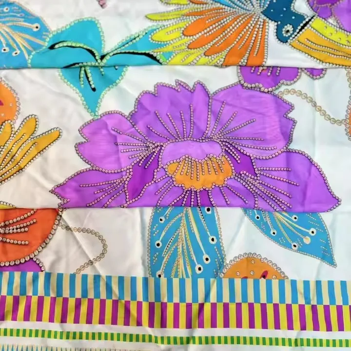 100% Synthetic Silk Poplin Fabric Breathable Mildew Proof Moisture Absorbing Shrink Proof Anti-Static Fashionable Printed Fabric