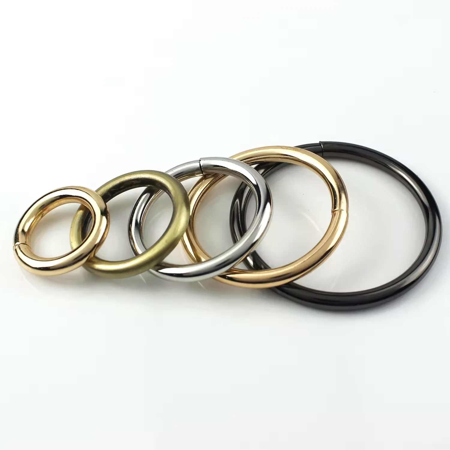 Solid brass cast D-ring seamless sewn round buckle webbing Leather craft bag  High quality zinc-alloy metal d ring buckle