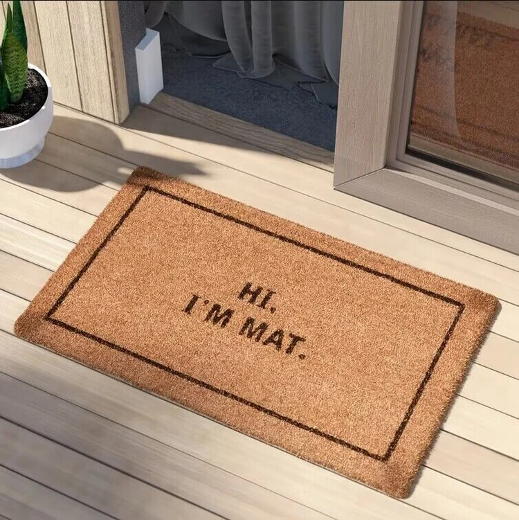 Plain PVC Artificial Coco Fiber Dust-proof Outdoor Floor Mat Coir Welcome Custom Door Mat