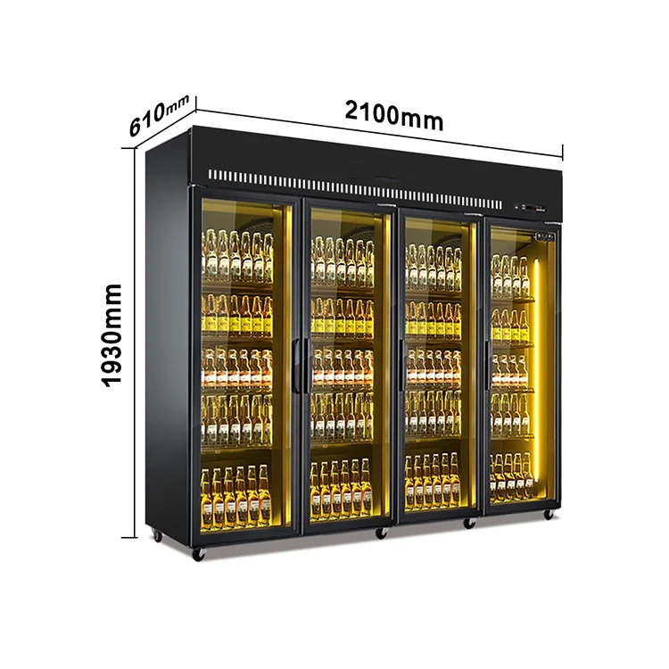 Beverage display cabinet with glass door refrigerator Commercial refrigerator with glass door vertical freezer