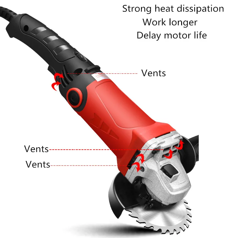 Angle grinder Adjustable speed electric grinding machine long handle grinder Household Inch Mini Portable Electric Angle Grinder