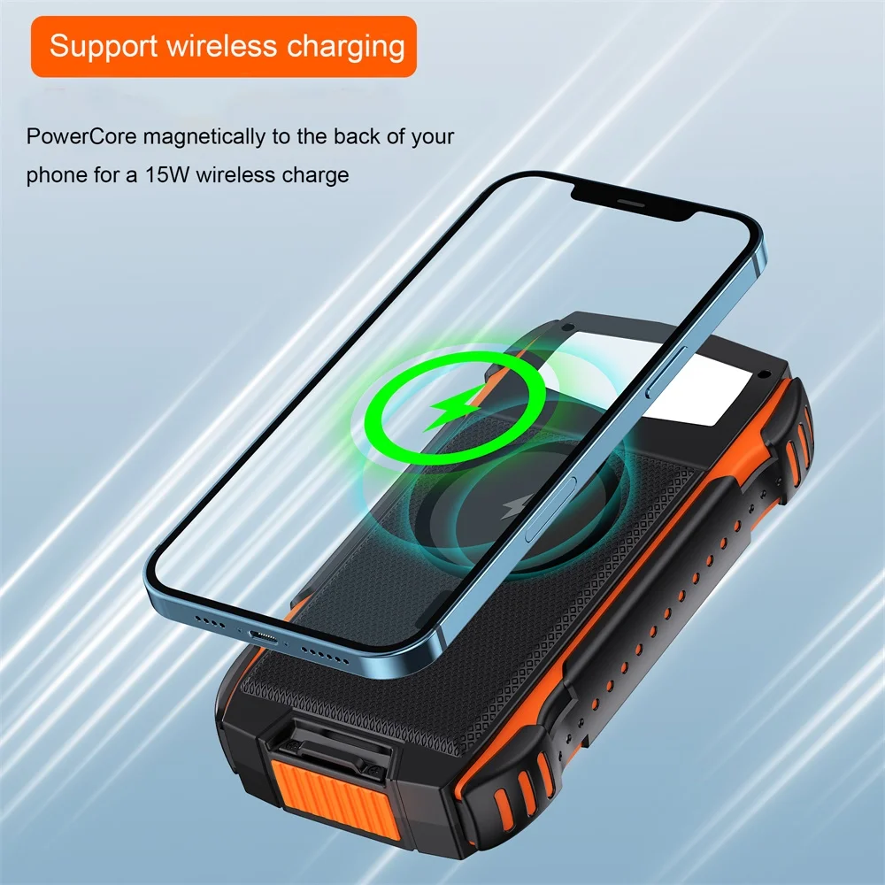 PD 22.5W Type C Fast Charge External Battery Pack Portable Wireless Solar Charger for magsafe