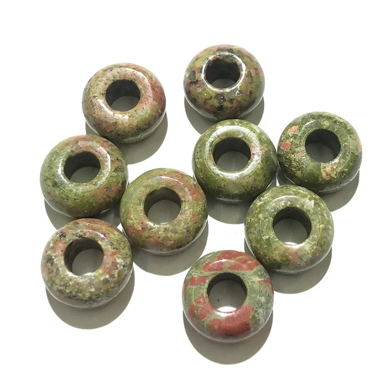 Wholesale 8mm 14mm Carnelian Howlite Jade Rondelle Large Hole Gemstone Beads, Big Hole Stone Beads for Jewelry Making 4-12mm