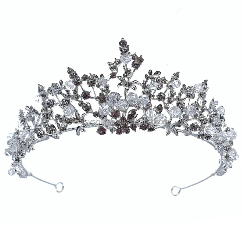Handmade Crystal Tiara Bridal Floral Crown wedding hair ornaments