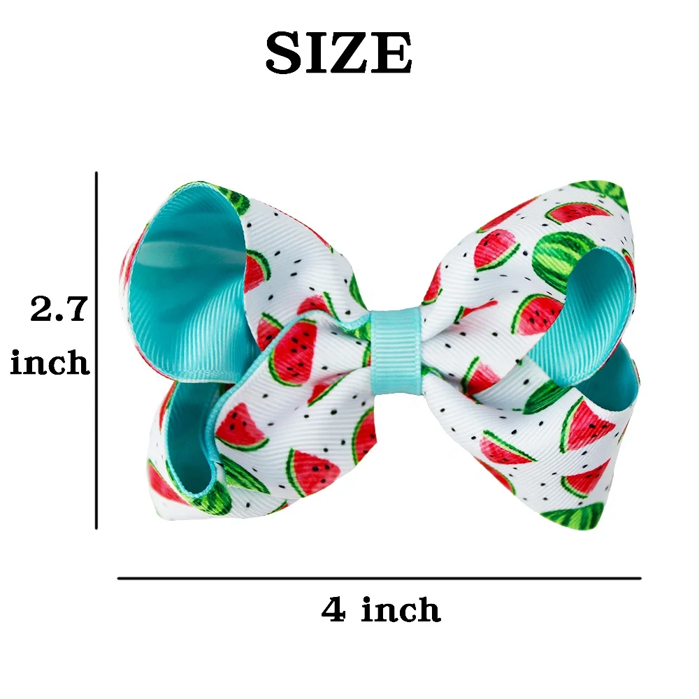 Новинка, летняя бутиковая лента для волос с принтом арбуза и фруктов, милые заколки для волос для девочек, милый бант для волос для детей, детей и подростков
