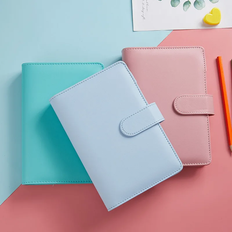 Custom A5 size 6 rings budget pu leather planner binder notebook