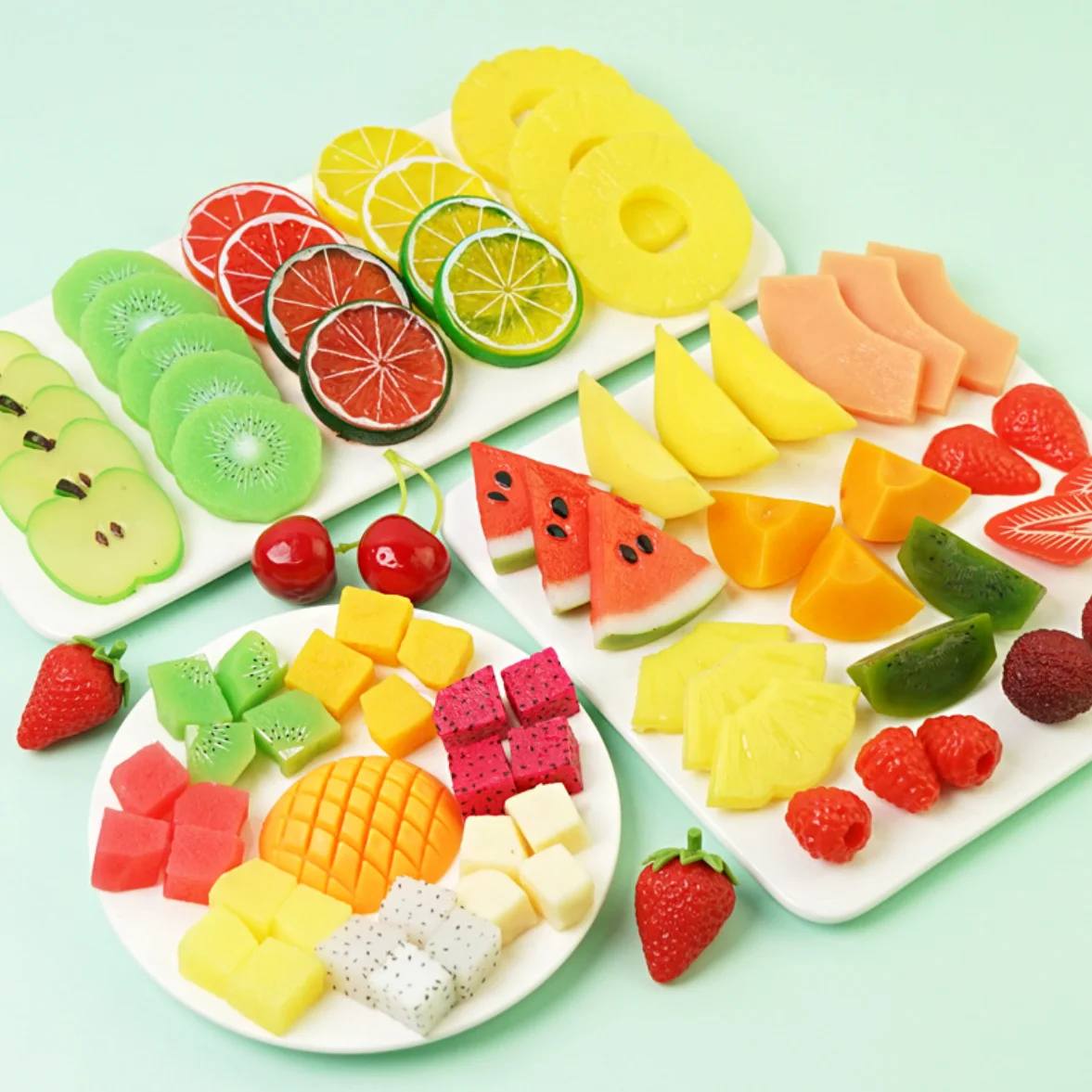 Artificial Simulation PVC limes lemon orange and strawberry   Fruit Model