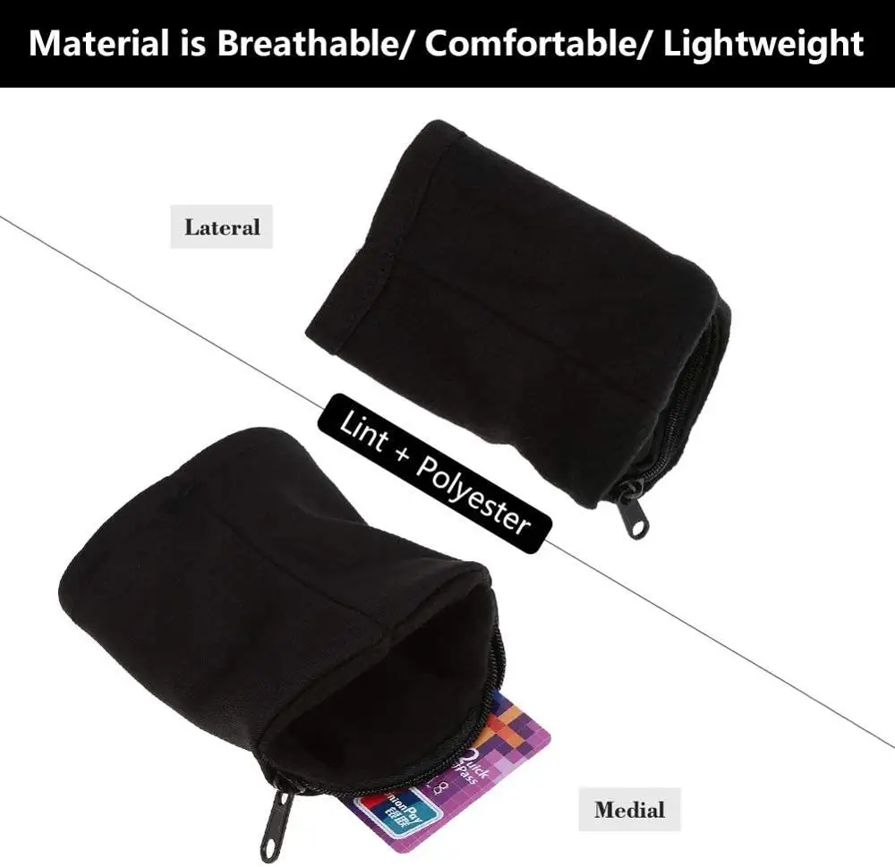 Multifunctional Wrist Band Wallet For Running Polyester Wrist Sweat Bands Wrist Wallet Running