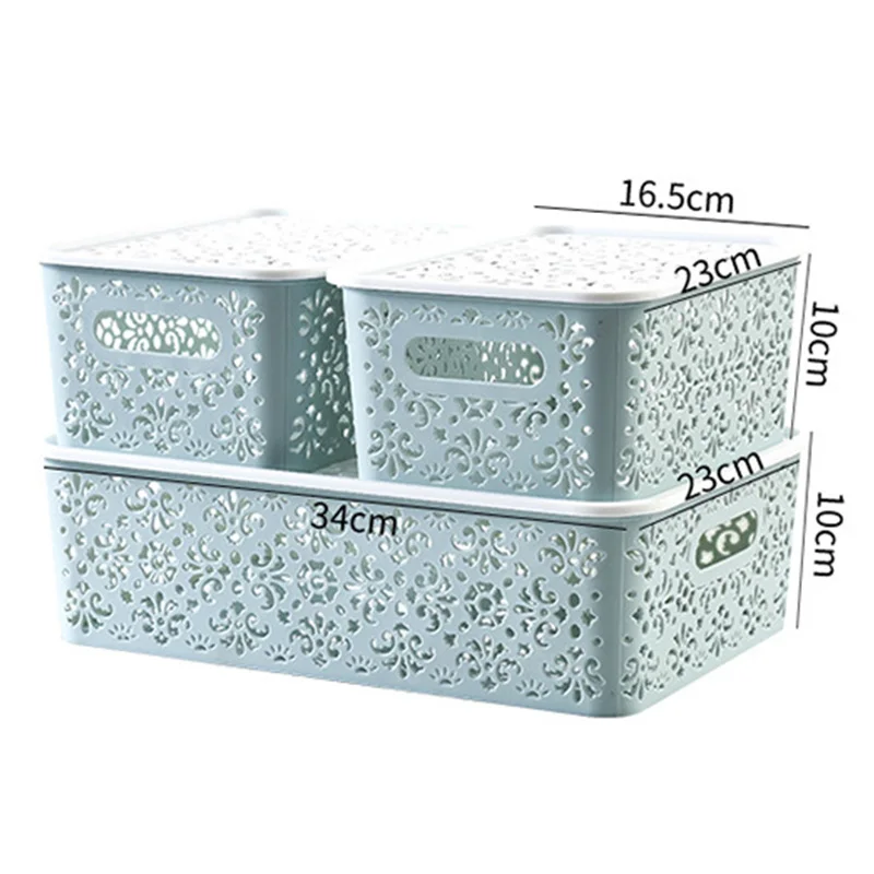 Storage Organizer Basket for Kitchen Hollow Kitchen Storage Basket with Handle Small Plastic Multifunction Household Sustainable