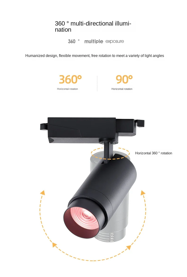 Rail lighting system COB led track light aluminium track spotlight 15w 24w 30w commercial dimmable focus track light