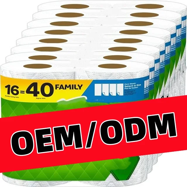 Popular Sale Eco-friendly Disposable Wood Pulp Roll Paper Kitchen 2 Ply Kitchen Paper Towel For Restaurant