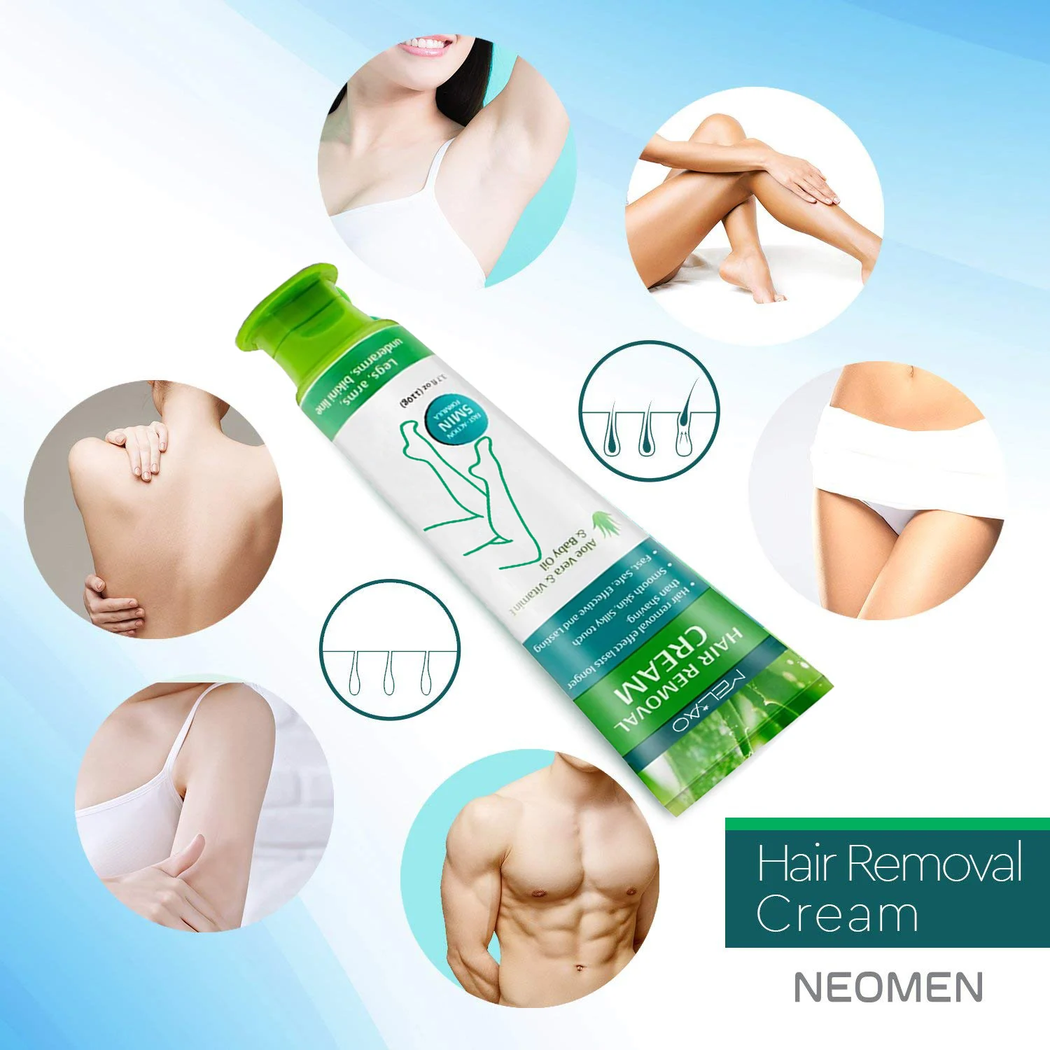 Оптовая продажа, фирменная этикетка, натуральный высококачественный мгновенный безболезненный Депиляционный Крем Для Перманентного удаления волос, женский крем для тела и лица