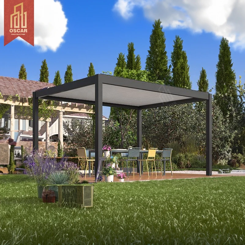Used Automatic Canopy Pergola Aluminum Waterproof Pergola Canopy Roof Sunshade for Sale Price Outdoor System China