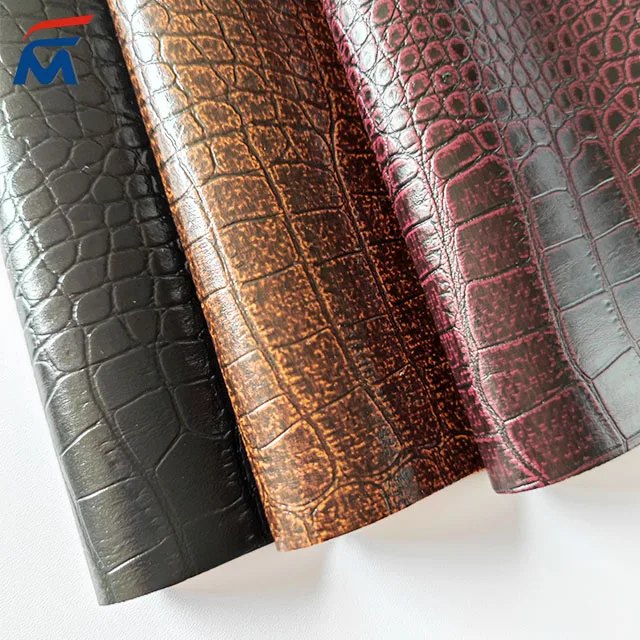 Animal print snake leather faux crocodile skin fabric snake skin python synthetic leather