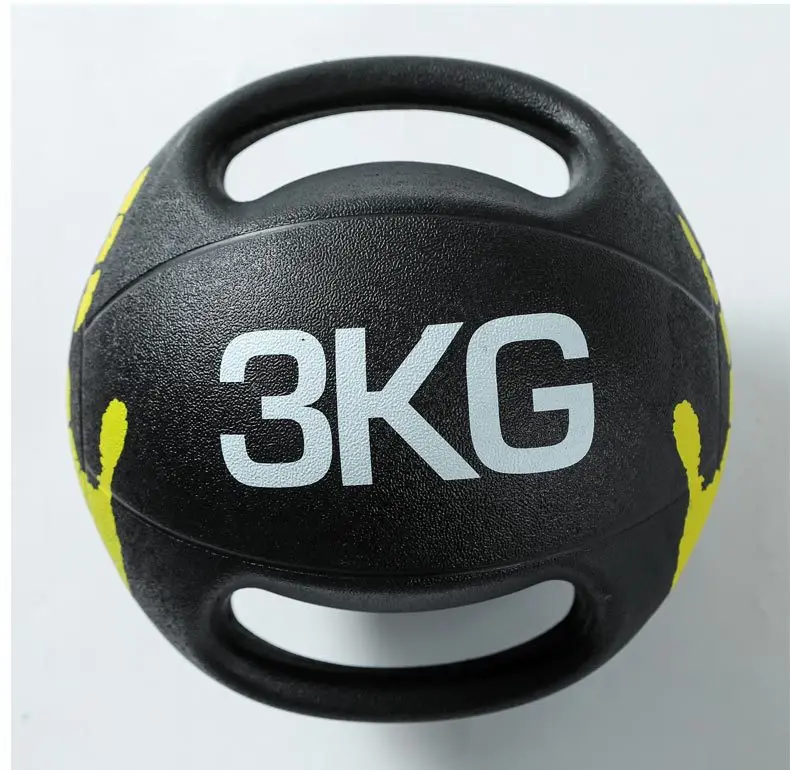 Rubber Medicine Ball with Dual Grip Exercise Weight Ball for Strength Training