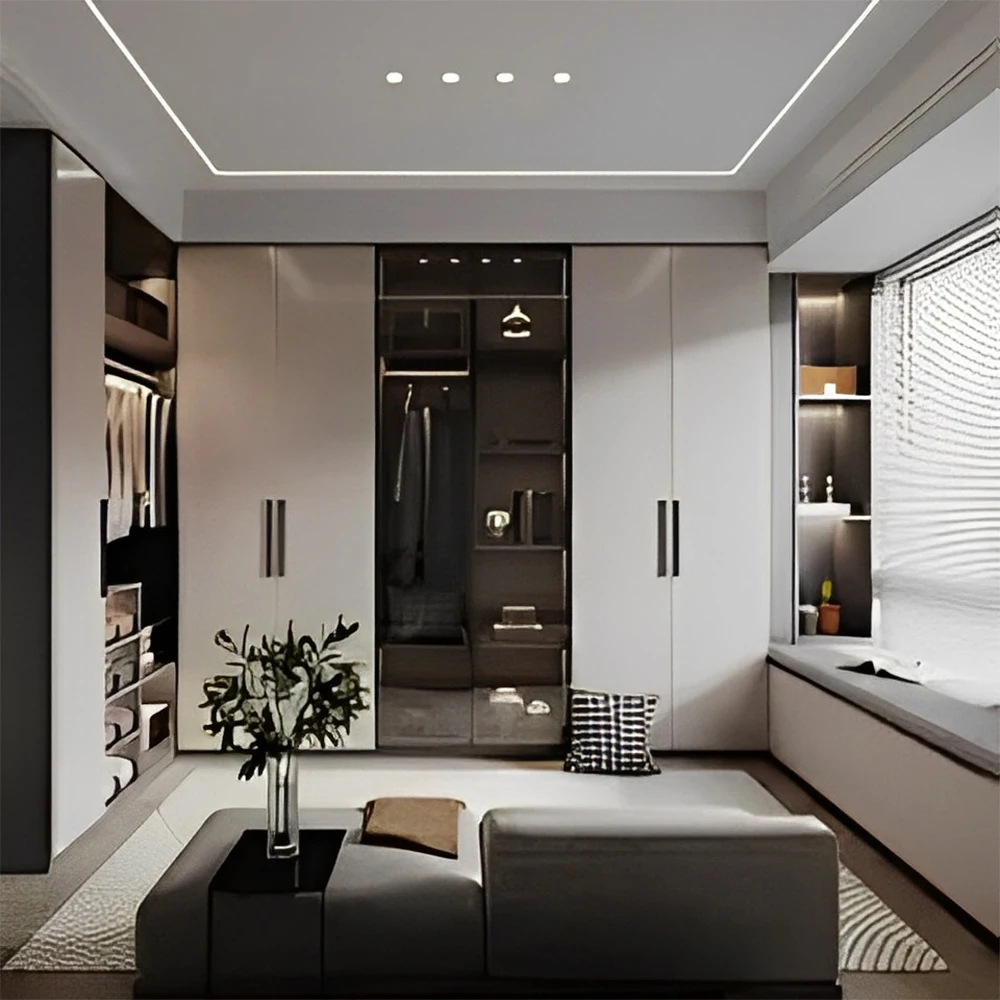 Wardrobes Home Bedroom Desk One Combination Cloakroom Nordic Light Luxury Modern Simple Minimalist Corner Large Wardrobe Closet