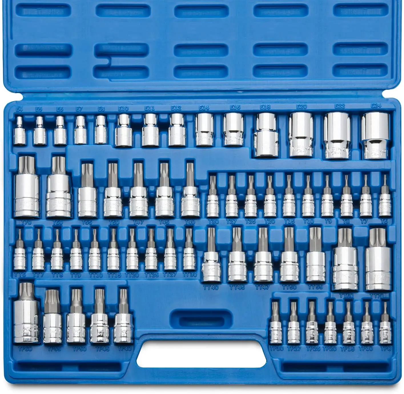 60pcs Master Torx Bit Socket and External Torx Socket Set Master Torque Output Complete Kit
