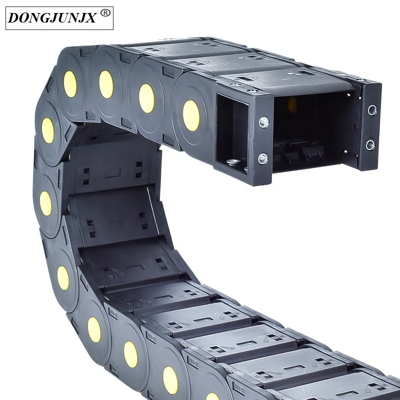 Plastic Drag Chain Cable Carrier Closed Type with End Connectors R250 45 x 150mm  for Electrical CNC Router Machines