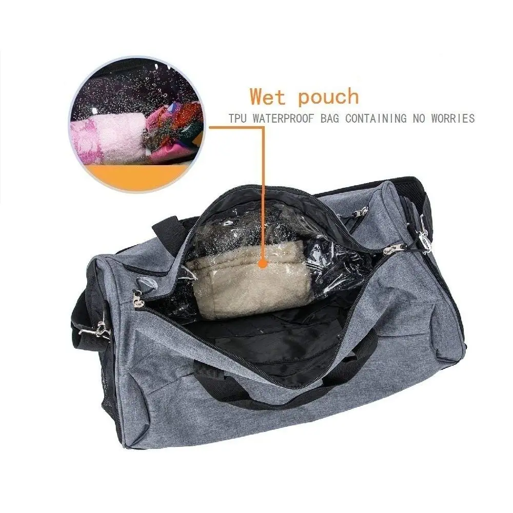 Manufacturers Custom Quality Modern Unisex Colour Waterproof For Men Women Travel Sport Gym Duffle Bag With Shoe Compartment