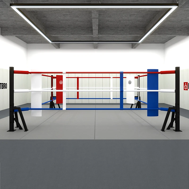 Customized Fix n Play Space Including Mats Rope Boxing Ring 16ft for MMA Muay-Thai Boxing Training