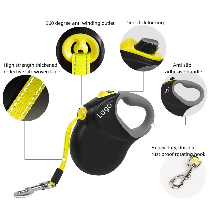 New Pet Products 8M 26ft Strong Nylon Tape Pet Dog Automatic Retractable Heavy Duty  Anti-Slip Handle Pet Dog Leash