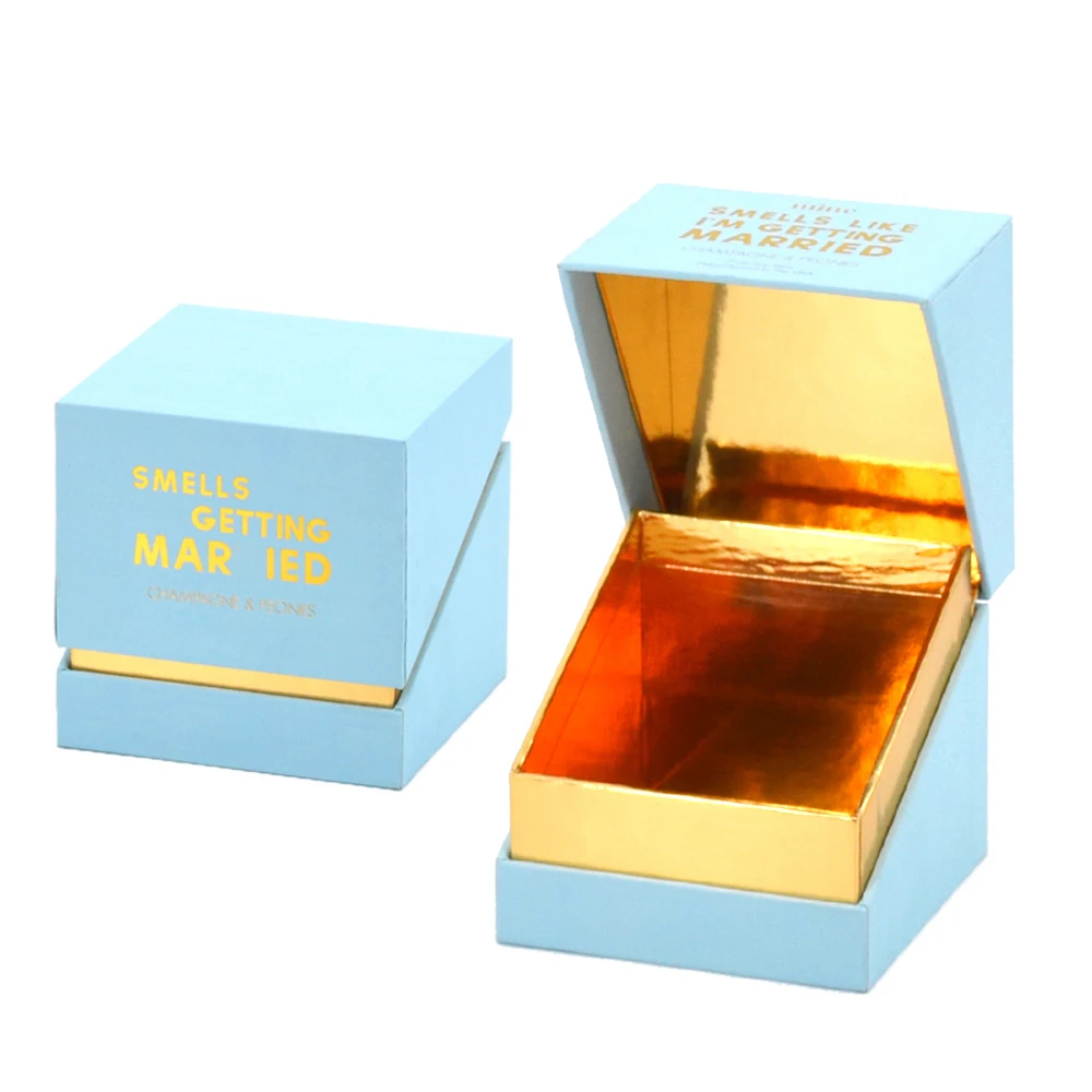 Wholesale Custom empty paper box for candle jar luxury 2 piece scented candles gift box set packaging with ribbon decorative