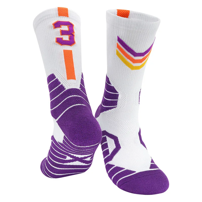 Middle Tube Basketball Socks Adult Thick Bottom Sports nbaing Non-slip Basketball Player Number Sport Crew Towel Athletic Socks