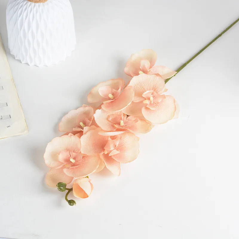 White Flowers Orchids Home Flower Plastic Phalaenopsis Artificial Orchid In Bulk Silk Stem Decorative Flowers