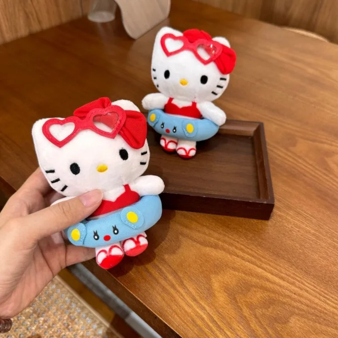 Красные розовые солнцезащитные очки Hawai Kitty плюшевые игрушки брелок бикини плавательные кольца Kt кошка мягкие куклы милая мягкая подушка подарки для девочек