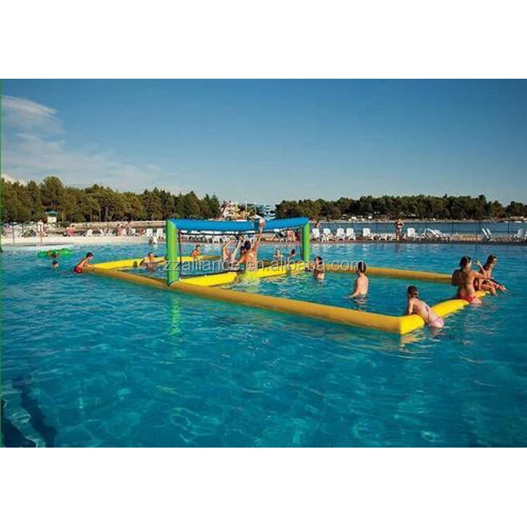 Factory price inflatable volleyball court swimming pool water sport volleyball game for children and adults