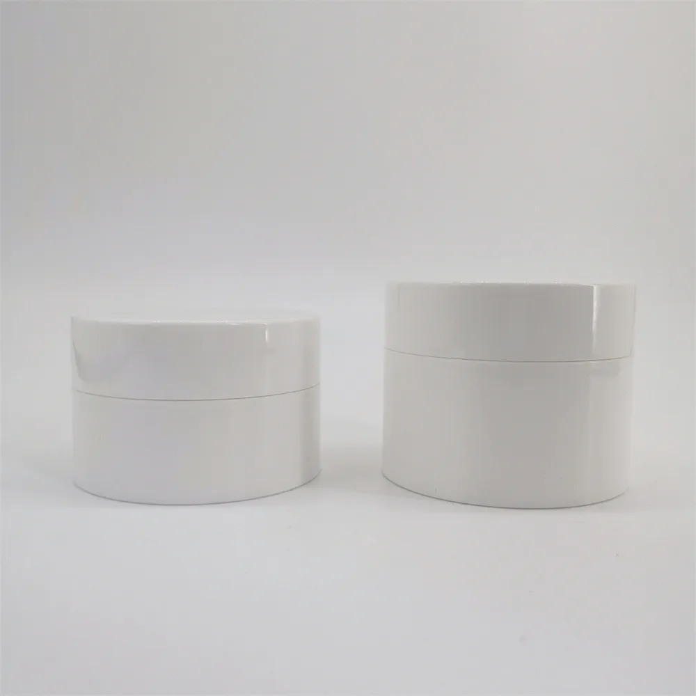 50 ml airless cream jar white custom logo empty plastic cream gel jar