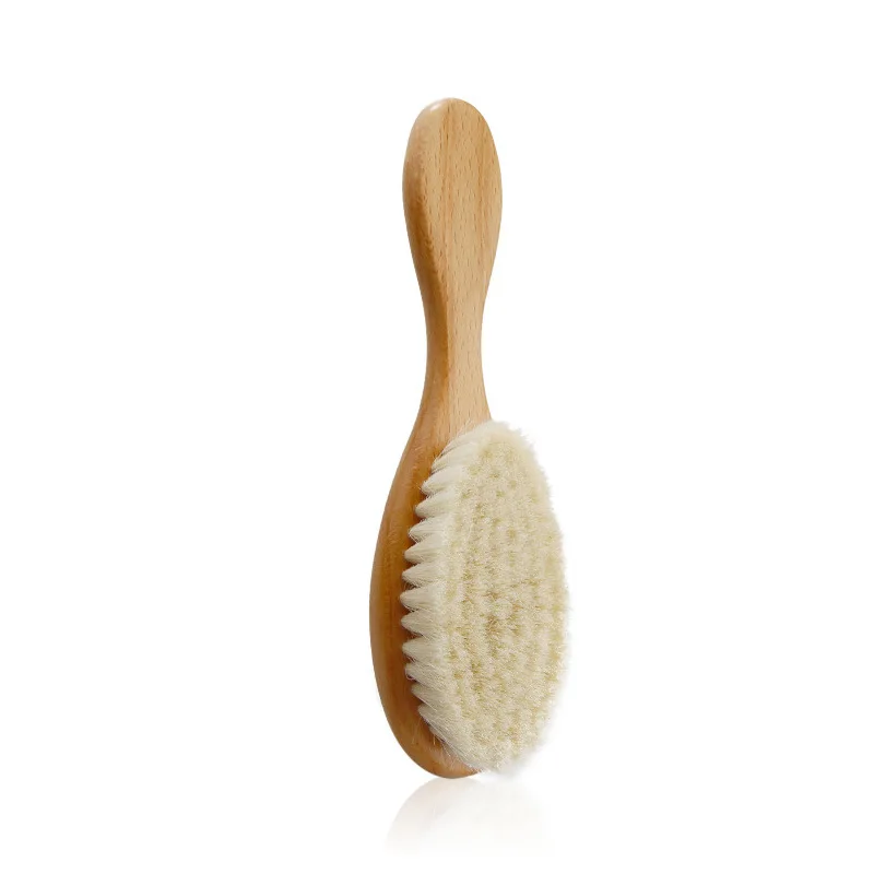 Baby Wool Hair Brush for 1-6 Years Child Cushion Wooden Brush Wooden Comb OPP Bag Customized Packing Is Welcome Wooden Hairbrush